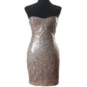 Windsor Strapless Pink Sequin Mini Dress Size 3